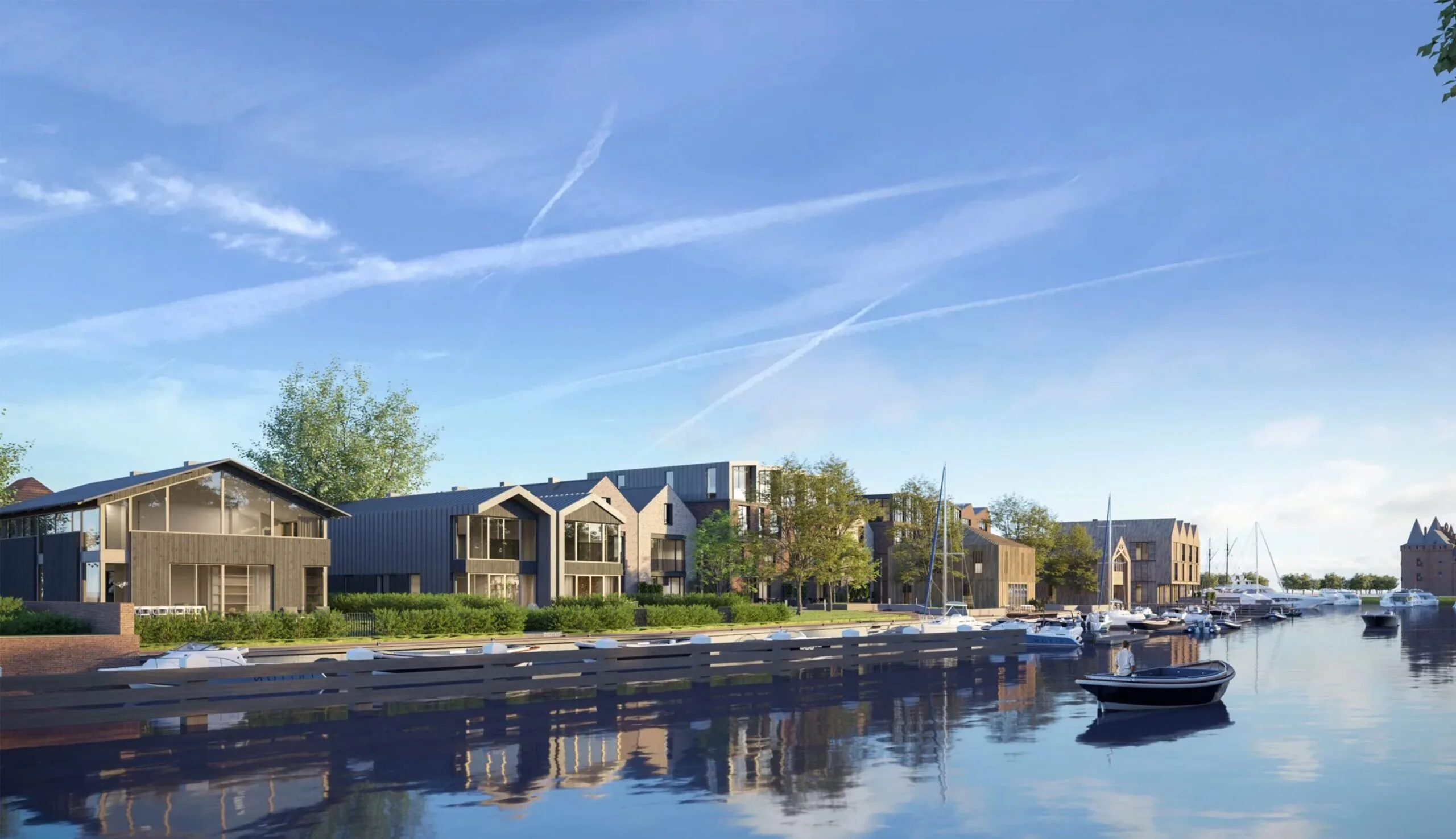 Nieuwbouwwoningen aan de Vecht in historisch centrum Muiden